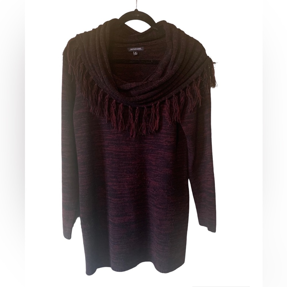 Notations Turtleneck Frilly Sweater Size M